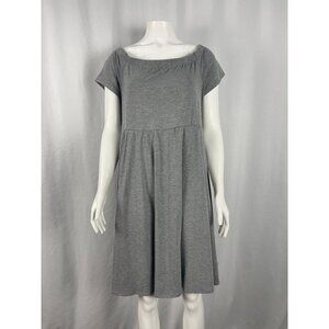 NEW Torrid Casual Jersey Gray Skater Dress 1 1X  Off Cold Shoulder  Short Mini